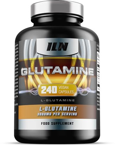 Glutamine - 3000mg L Glutamine Per Serving - Enhanced with D3 & B12 - Vegan and Vegetarian L-Glutamine (240 Capsules - 40 Servings)