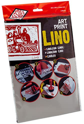 ESSDEE Linoleum-Kunstdruck Bastelset (305 x 203 x 3,2 mm), 2 Stück
