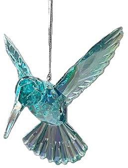 Kurt Adler T2031 3 Assorted Acrylic Iridescent Purple, Blue and Clear Hummingbird Christmas Ornaments