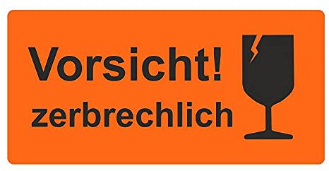 Warnetiketten/Versandetiketten Vorsicht zerbrechlich auf Rolle - 30 x 62 mm - 1.000 Stück