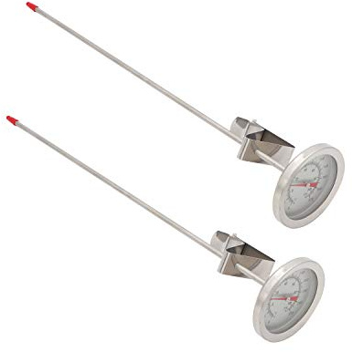 CRBrewBeer Homebrew Kettle Clip On Thermometer,Dial Thermometer,12 Stainless Steel Stem Meat Cooking Thermometer