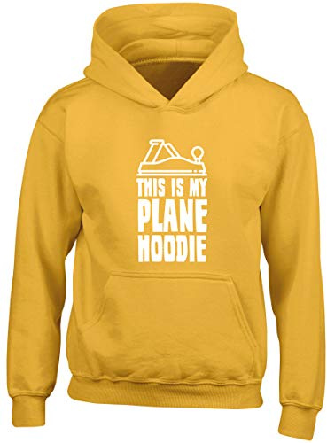 Hippowarehouse This is My Plane Hoodie Kids Children's Unisex Hoodie Hooded top Gold