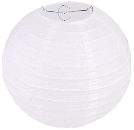 Demiawaking Lanterna di Carta Bianca Cinese da Appendere - Paralume Decorativo Fai da Te per Compleanni, Matrimoni, Battesimi, Feste (1 Pezzo, 20 cm)