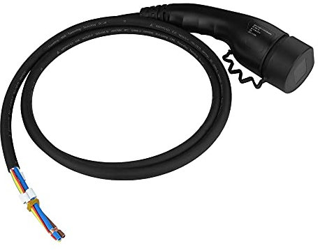 Preis-Zone Spina di ricarica per auto elettrica tipo 2 con cavo 2 m aperto, estremità 230 V 32 A 7,3 kW 5859