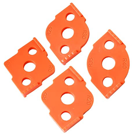 YWNYT Lot de 4 modèles de routeur de rayon en ABS + CNC pour le travail du bois, coins arrondis R5 à R40