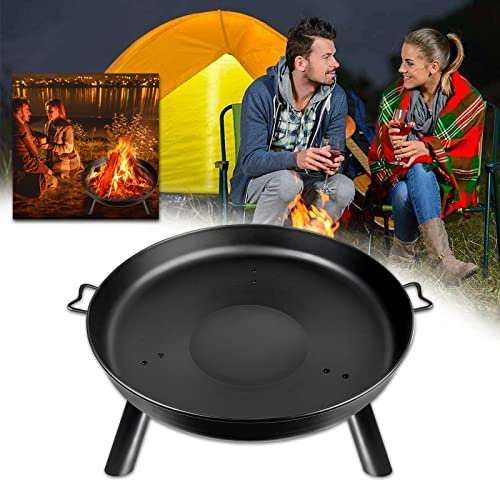 NAIZY Braciere Ø80cm Pozzo del fuoco rotondo con copertura impermeabile Pozzo del fuoco multifunzionale in metallo per barbecue all'aperto per interni Riscaldamento a legna