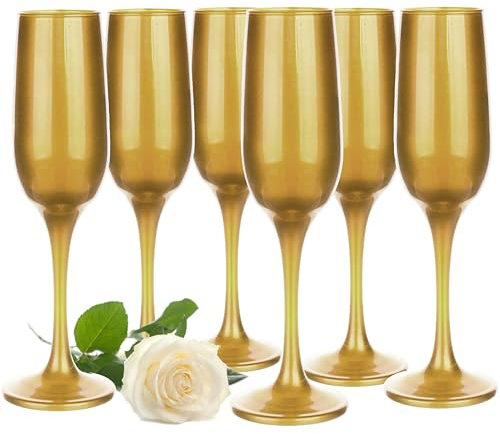 Glasmark Krosno - Set di 6 bicchieri da spumante, 0,2 l, da champagne e spumante, 6 x 200 ml
