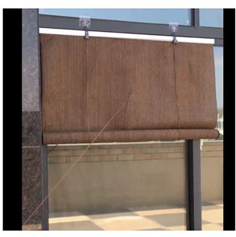 XXIOJUN Outdoor-Rollo Rollo Für Terrasse Veranda Balkon Terrasse - Fenster Rollo Mit Thermisch Isolierten, 90% UV-Schutz-Gewebe (Farbe : Coffee, Größe : 2' Wx5' H)