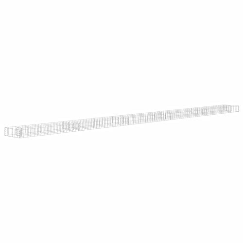Homgoday Gabione Hochbeet Verzinkter Stahl 450x30x10cm Gabion Körbe Metall Gabion Käfige für Steine Garten Dekor Wand Trennwand Set