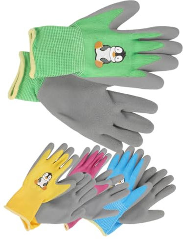 DIKACA 4 Paare Kinderhandschuhe Sicherheitsarbeitshandschuhe Schutzhandschuhe Für Arbeiter Schnittfeste Handschuhe Outdoor-gartenhandschuhe Gärtner Handschuhe Emulsion Graben Grill