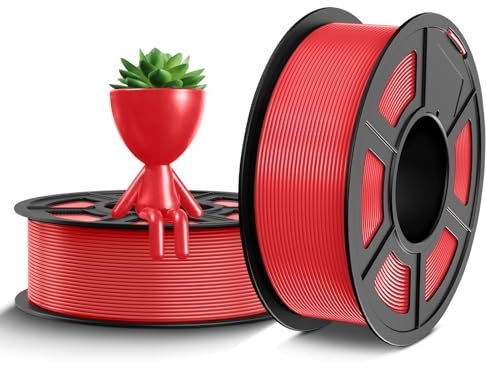 TECBEARS PETG Filament 1.75 mm Rot 2 kg, Stärker Zähigkeit PETG 3D Drucker Filament, 2 Spulen, 1kg pro Spule, Maßgenauigkeit +/- 0,02 mm, Kompatibel mit FDM Drucker
