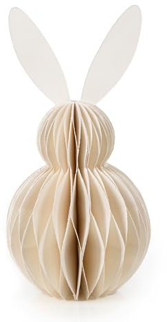 Logbuch-Verlag Decorazione di Pasqua con Coniglio di Carta, 20 cm: Decorazione Pasquale con Coniglietto, Figura Decorativa da tavola, Decorazioni Primaverili, Beige, Moderna, Figure Honeycomb