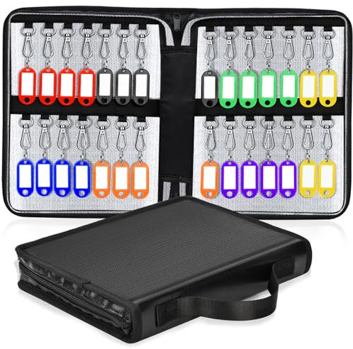 ONEKERUN Boite a Clé Portable Grande Etanche Armoires à Clés Murale Boîte à Clef Sécurisé Placard à Clés Coffre a Clef avec 28 Crochets pour Bureaux Hôtels Usine Agence Immobiliere