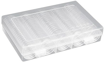 VILLCASE Transparente Münzkapseln Stabile Aufbewahrungsbox Für Münzen Für Sammler Und Coin-display Hochwertige Kunststoffkonstruktion Stapelbar Und Praktisch