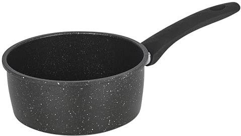 URBN-CHEF Non-Stick Saucepans, Milkpan, Casserole Pot Frying Pans All Induction Hob Forged Carbon Kitchen Cookware Pots & Pans Set with Clear Glass Lids Black Marble Coating | Soft Touch Handles