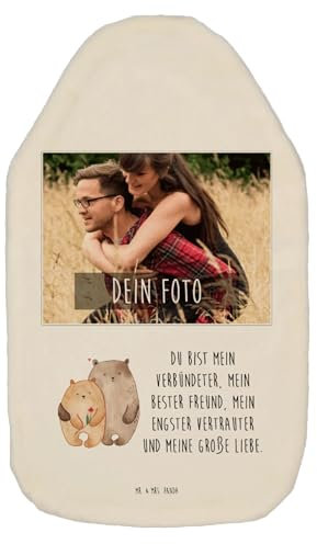Mr. & Mrs. Panda Personalisierte Foto Wärmflasche Bären Liebe - Weiß