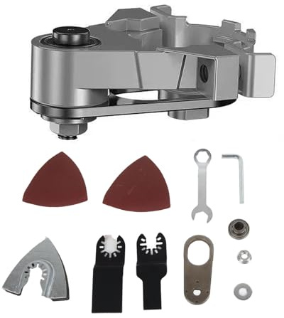 Adaptador Oscilante Amoladora Angular, Kit Para Corte y Pulido | Incluye 2 hojas sierra, tornillos y llave, herramienta multiuso para cortar, rectificar, eliminar óxido y superficies pulidas
