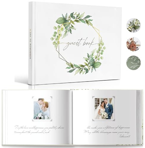 WeddingGiftsWedding Wedding Guest Book for Wedding Reception | Elegant Polaroid Guestbook for Baby Shower,Birthday and Special Events,Guest Sign-in Book (Floral)