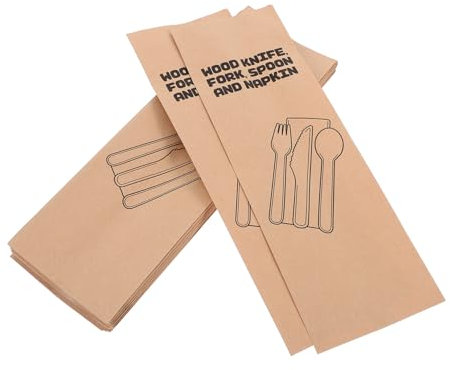 Alipis 100stücke Kraftpapier Bestecktaschen Utensilienhalter Für Küche Einweg-besteckhüllen Besteckwickeltaschen Für Hochzeiten Geburtstagsfeiern Essstäbchentaschen