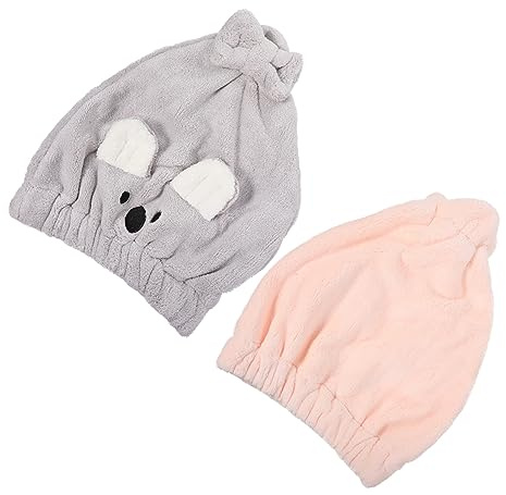SHERCHPRY Schnelltrocknende Haartrocknungsmützen Absorbierend 2 Stück aus Weißem Coral Fleece Geeignet Zufällige Farbe für Zuhause und Reise