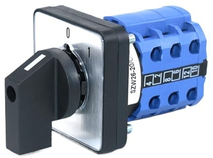 Selector de panel eléctrico de leva giratoria, interruptor universal de encendido y apagado, tripolar, dos posiciones, 20 A, SZW26/LW26-20/C06.3(C06.3 0 1 64X64mm)