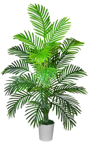 Natligard 120cm Kunstpflanze Palme Kunstpflanze Groß，künstliche Pflanzen | kunstpflanzen groß kunstpalme mit 24 Blätter，für Schlafzimmer Badezimmer außenbereich Büro Garten Hochzeit Party Deco