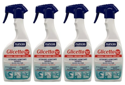 Detergente Igienizzante Superfici Multiuso, Delicato sulle Mani, Asciuga Subito, non Appiccica, 500ml (4 Unità)