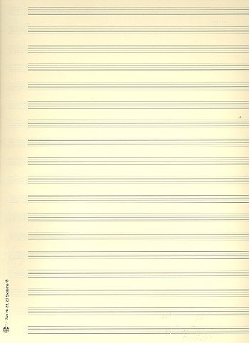 Notenpapier Quart-Format hoch 20 Systeme 27x34 cm ohne Hilfslinien (5 Bögen)