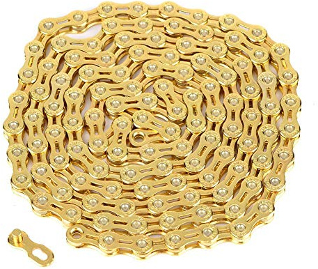 Kette 11 Fach Gold,11-Fach Fahrradkette,Ultraleichte Hohlkette 116 Glieder Ersatzteile Für Rennräder Mit Festem Gang