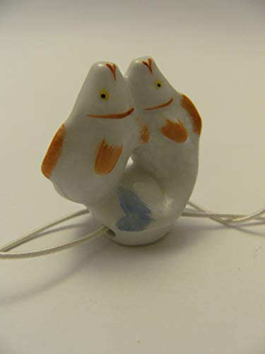 Lindner Porzellan Tropfenfänger Fische, handbemalt, für Kaffee- oder Teekannen, Tier Fisch