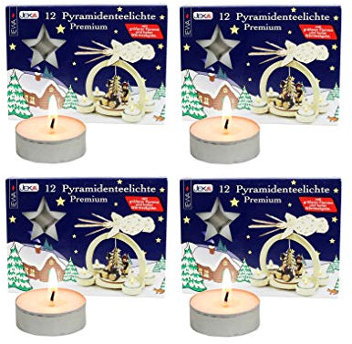Dekohelden24 Pyramiden-Teelichte speziell für Teelichtpyramiden entwickelt (48er Set)