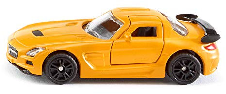 siku 1542, Mercedes-Benz SLS AMG Black Series sports car, Metal/Plastic, Orange, Opening gull-wing doors, Rubberised tyres