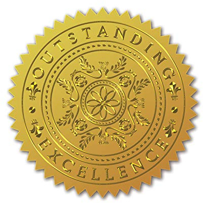 CRASPIRE 100 st präglade guldfolie certifikat tätningar självhäftande klistermärke medalj dekoration klistermärken certifiering examen företagstätningar notarius sigill kuvert (enastående utmärkt)