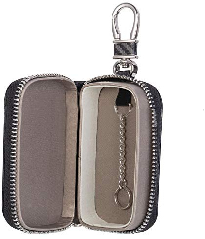 Pochettes Blocage Signal RFID pour Clé Voiture, Étui de Protection Anti RFID en cuir PU pour Clef Télécommande, Étui de Porte-clés Antivol 4,1''x2,5''x1,1''