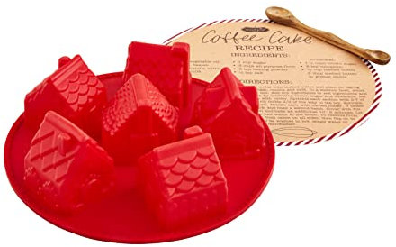 Mud Pie Xmas Home Mold Set, mold 12 1/4 dia | spoon 7