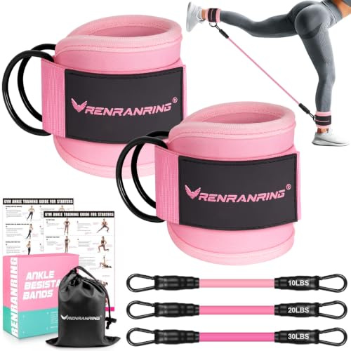 Ankle Resistance Bands, Ankle Bands for Working Out with Cuffs, Ankle Resistance Band, Glutes Workout Equipment, Butt Exercise Equipment for Women Legs and Glutes