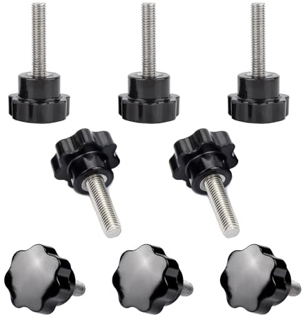M6 Sterngriff Schrauben, 8 Stück M6 x 40mm Rändelschraube mit Griff, Sternkopfschraube, Sternschraube Sterngriff, Mutter Außengewinde Klemmknopf, für Werkzeugmaschinen, Mechanische Geräte