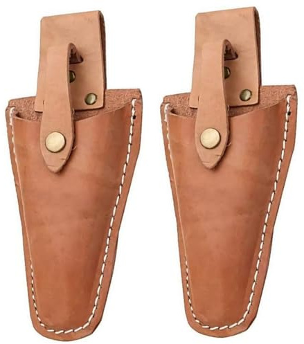 Pruner Holster, Gardening Belt,2Pcs Durable Secateurs Holster with Snap Scissors Holder Letaher Sheath Protective Case Cover for Garden Pliers