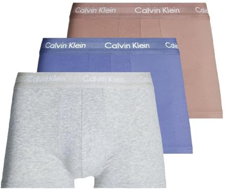 Calvin Klein Herren 3er Pack Boxershorts Low Rise Trunks Unterwäsche, Mehrfarbig (Royal Iris, Authentic Gr, Dusty Tan), L