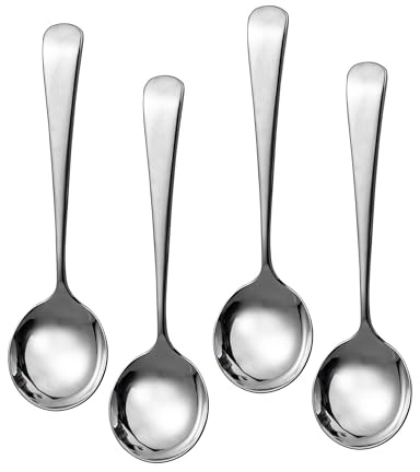 Eiyye Dessertlöffel Set 4 Stück Edelstahl Löffel Esslöffel für Kaffee Joghurt Müsli Quark und Süßspeisen spülmaschinenfest