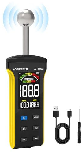 AOPUTTRIVER Damp Meter, Wood Moisture Meter for Walls, Wood, Masonry and Concrete with Color LCD Display and Alarm Moisture Reader, Detects up to 20-40mm Below Surface