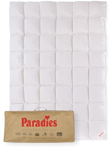 PARADIES Sommerdecke 155x220 cm Daunen 198 g - Gabi 90 sommerleicht, Baumwollbezug + RDS-zertifizierte Gänsedaunen/-Federn 90% Daunen + 10% Federn, leichte Sommerbettdecke