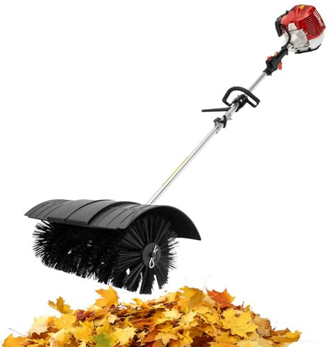 Barredora de césped artificial, 52 cc, cepillo de mano de gasolina, escoba de mano, camino de entrada, hoja artificial, cepillo de césped de 2 tiempos, escoba al aire libre, barredora de mano, 1,7 kW