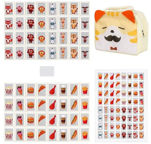 Dhqkqg 65 Blöcke Mahjong Set - Seaside Escape Spiel Mit 30MM Mini Tiles, DIY Aufklebern - Puzzles für Familie, Reise, Tabletop und Partyspiele