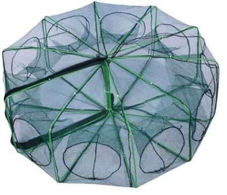 1 filet de pêche portable pliable 6/8/10/12/16 trous piège à crabe écrevisses jaunes attrape-anguilles loche matériel de pêche flotteur pêche lancer vivant piège flotteur méné crawdad lueur lueur