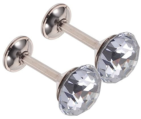HOMOCONO 2stücke Silber Drapery Tiebacks Mit Großem Funkelndem Kristall-Diamant Elegante Vorhanghalter Aus Zinklegierung Einfach Zu Montierende Wand-Dekoration Für Gardinen Raffhalter