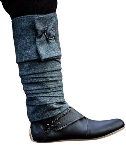 Leonardo Carbone® Herren Wadenwickel Karl | Robuster Halt | Perfekt Für LARP | Karneval, Halloween, Cosplay, LARP, Wikinger, Mittelalter, Kostüm, Accessoire | Wolle