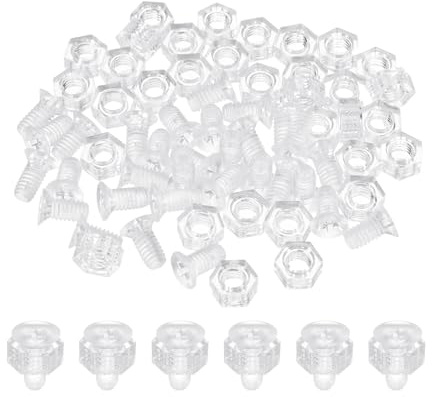 sourcing map 30 Stück M4 x 8 mm PC klare Kreuzschlitz-Senkkopfschrauben und Sechskantmuttern, Kunststoff-Maschinenschrauben, Rundkopf-Acrylschrauben