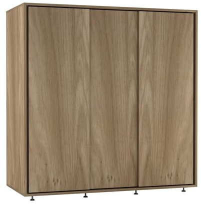 URBNLIVING 120cm Kids Sliding Wardrobe with 3 Smooth-Glide Doors, Integrated Hanging Rail, Space-Saving Compact Closet, Child-Safe Design for Nurseries & Children’s Bedrooms