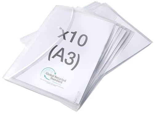 Rapesco 1817 ECO Kuvertmapp, A3, Transparent, Klar, 10-pack